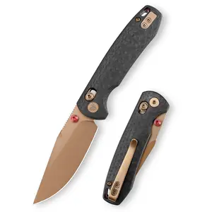 Trivisa Butterfly-Cg Folding Knife, 2.99'' 14c28n Stainless Steel, Carbon Fiber G10 Handle, Lightweight Outdoor Camping Tool
