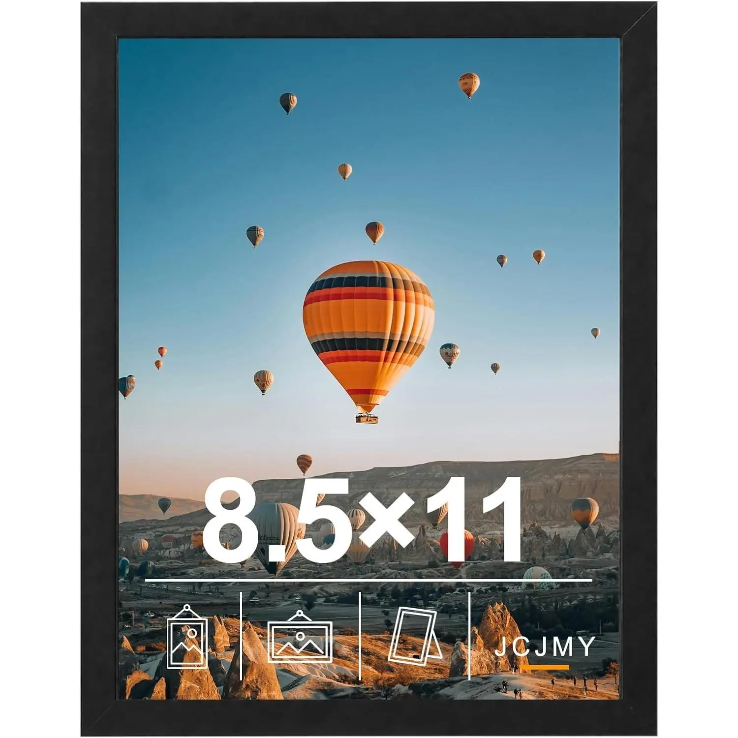 8.5x11 inch Picture Frame Black for Certificate Poster and Photo, Horizontal and Vertical Formats for Wall Hanging or Tabletop, 8.5x11 Frame with Shatter Resistant Plexiglass, Black 8.5 by 11 Certificate and Diploma Frame for Wall and Tabletop Displa