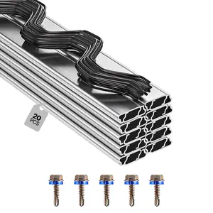 VEVOR Greenhouse Spring Wire and Lock Channel, 20 Packs 6.56 ft PVC-Coated Wiggle Wire Aluminum Alloy Channel Bundle Kit with Included Screws, 0.05 in Thickened, Poly Film Shade Cloth Attachments