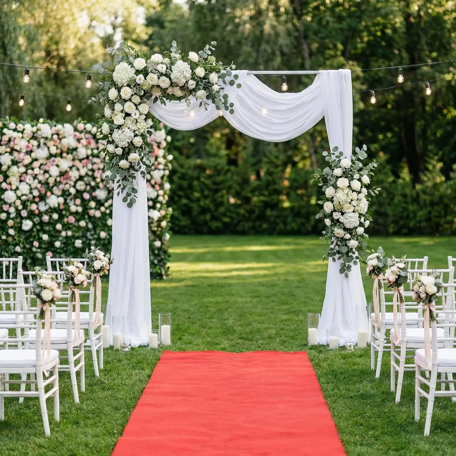 8.2FT Square Wedding Arch Adjustable Backdrop Stand Heavy Duty, Metal Frame Photo Backdrop Kit, Photography Backdrops for Photo Booth Baby Shower Birthday Party Decorations