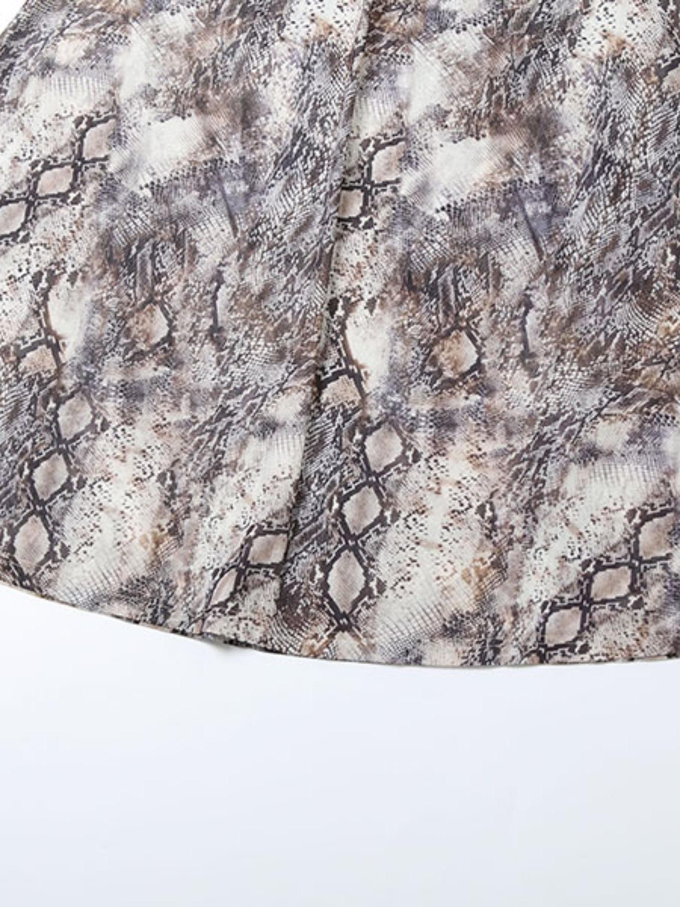 Women's Snake Print Halter Neck Dress, Sexy Backless Bodycon Midi Dress, Fall Fashion Sleeveless Party Dress, Casual Wear