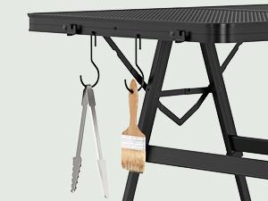 Foldable Grill Table with Mesh Desktop, 200lbs 3Ft Portable Folding Table, Height Adjustable Metal Table for Ourdoor, Camping, Picnic, BBQ and Beach, RV, 35.4" L x 23.6" W Barbecue