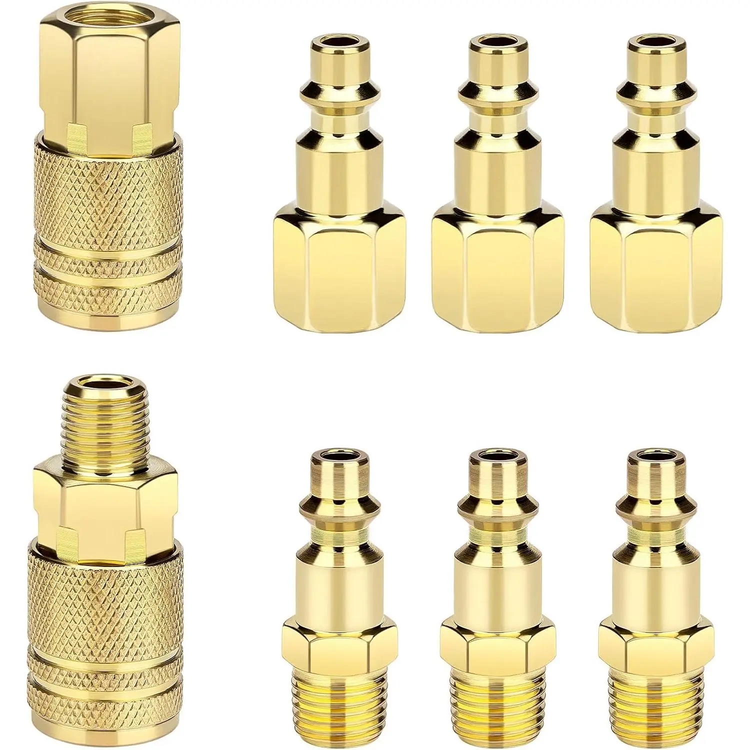 8 Pack Air Hose Fittings 1/4-Inch NPT Quick Connect Air Compressor Fittings,  Air Coupler and Industrial Plug Kit (8)
