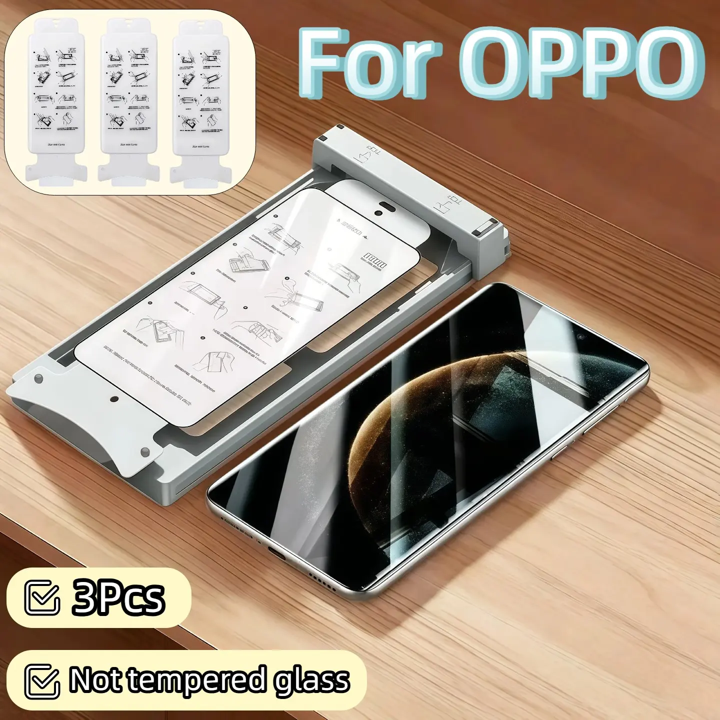 3-Pack High-Definition Ceramic Screen Protector for Oppo Reno12/reno 12pro/a5 Pro, Durable Anti-Scratch, Easy Installation Tools Included