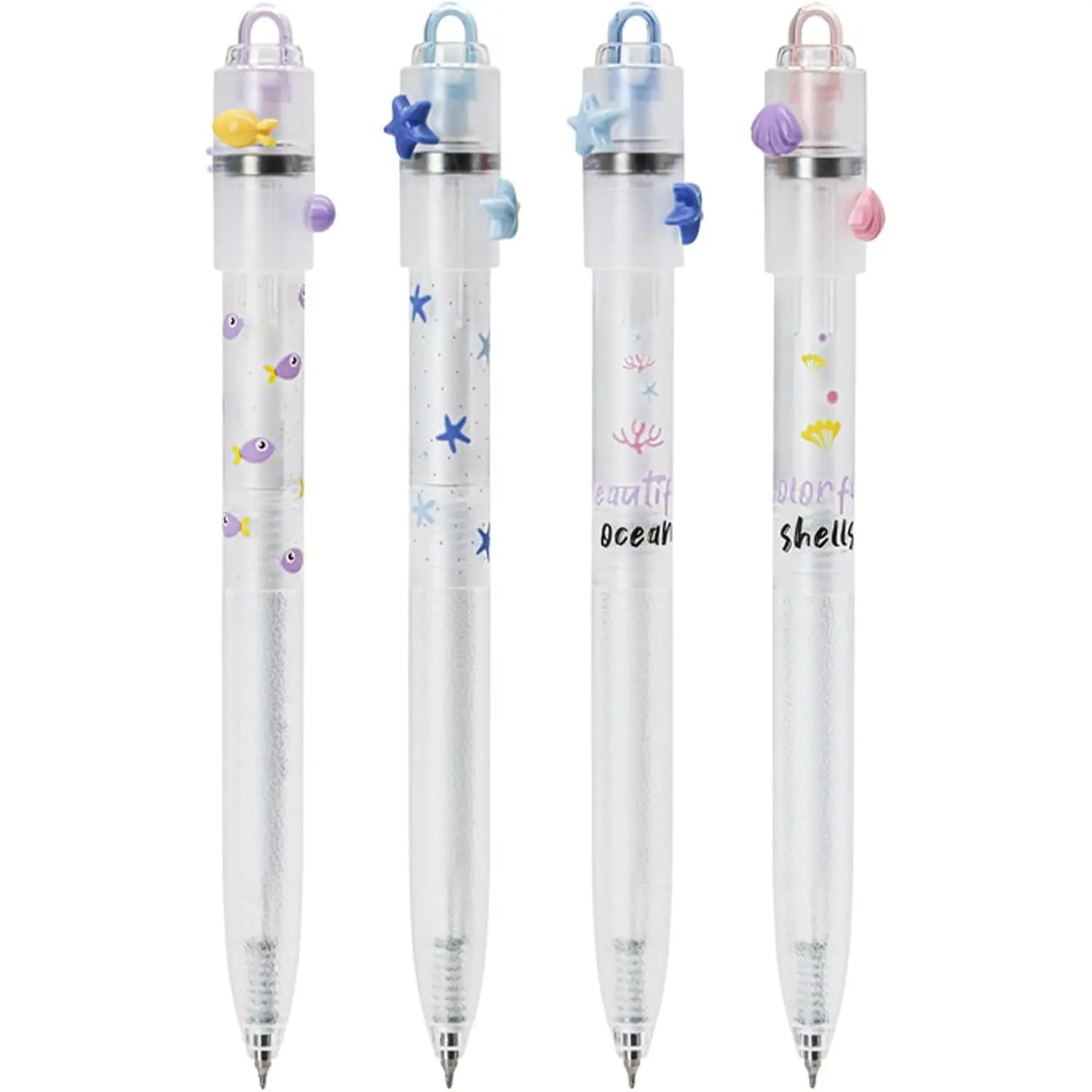 4 count Fidget Spinner Pen - Rotating Gel Pens for  , 0.5MM Black Ink, Smooth Writing, Quick Dry, Ideal for Journaling, Notes, -Themed  Set