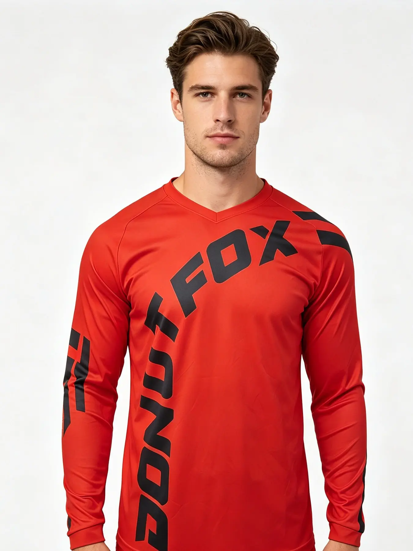Men's Long Sleeve Cycling Jersey, Quick Dry Breathable Mesh Athletic T-Shirt, Lightweight Sports Top for Gym MTB Bike, Comfort Loose Fit Athletic Sports Jersey, Cycling, outdoor activities， Spring & Summer