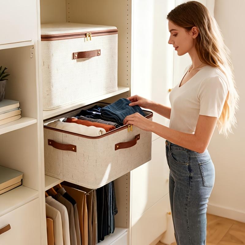 Set of 2 Collapsible Storage Containers with Covers - Spacious, Efficient Storage Solution for Garments, Bedding, Playthings, And Literature, Under-Bed Storage