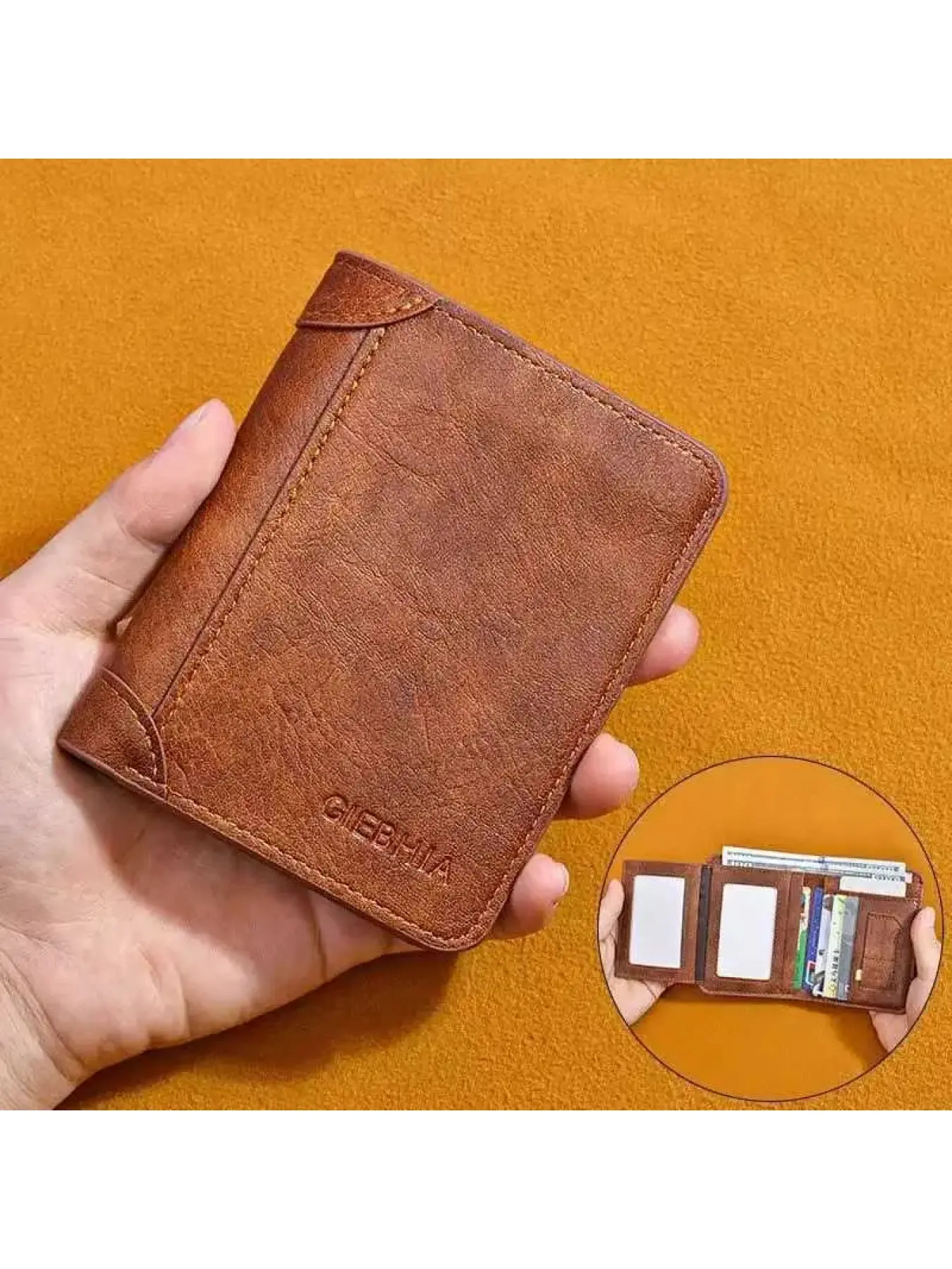Vintage Brown Wallet for Men and Women, RFID Blocking Bifold Purse, Bifold Wallets, with Multi Card Slot Layout, ID Holder, Cash Storage and Fold Design, Lightweight Pocket Credit Card Organizer for Daily Use Travel Business