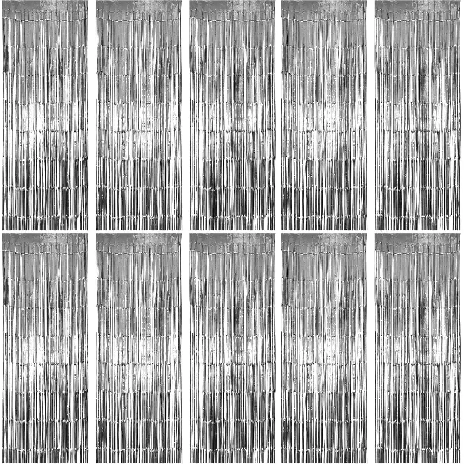 10 Pack  Foil Fringe Curtains,  Tinsel Backdrop Party Curtains, Party Decorations Supplies for Birthday, Holidays, Parties &