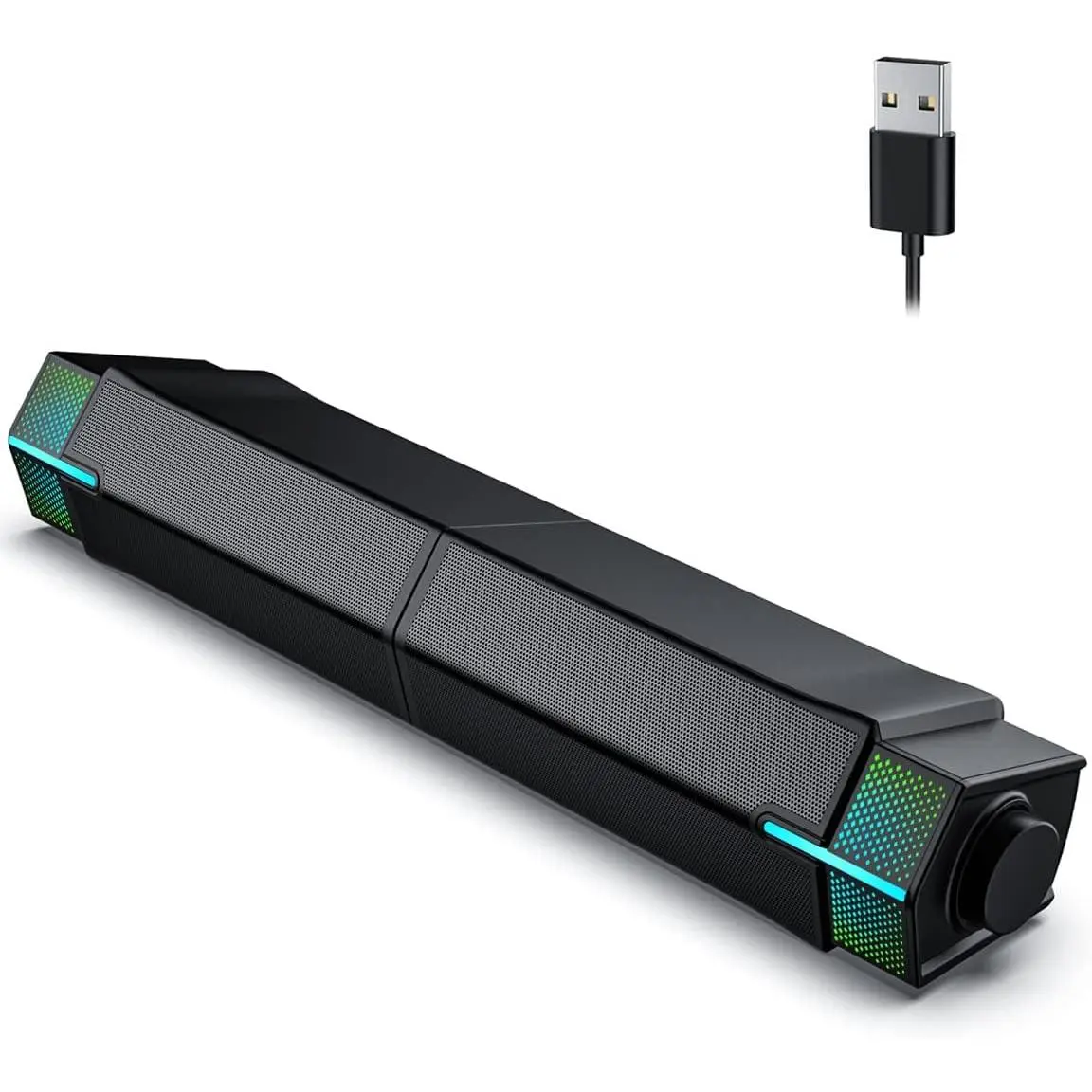 M20 Bluetooth Computer Speakers for PC Desktop Monitor, Gaming PC Sound Bar - Wired USB-Powered, Superb Stereo Sound, with Gradient RGB Lighting - Combine/Separate to Customize Your Desk