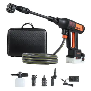 VEVOR Cordless Pressure Washer, 1200PSI MAX Portable Pressure Washer with Brushless Motor,  6-in-1 Nozzle & Water Hose, 4 Speed Adjustable, Battery Powered Handheld Power Cleaner for Home Garden Pati