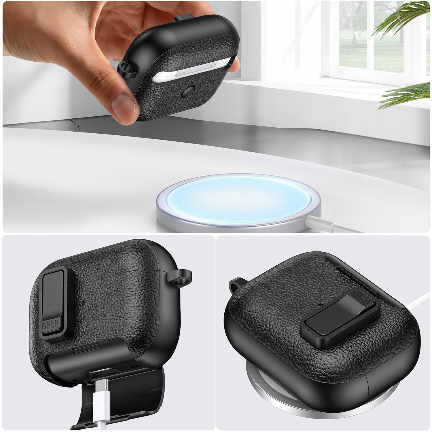 for Airpods Pro 3 2 1 4th Generation Case with Magnetic Automatic Lock, Rugged Apple Airpods Pro Cover 20, Armor Shockproof Protective Hard Shell Case Cover with Keychain for Men Women