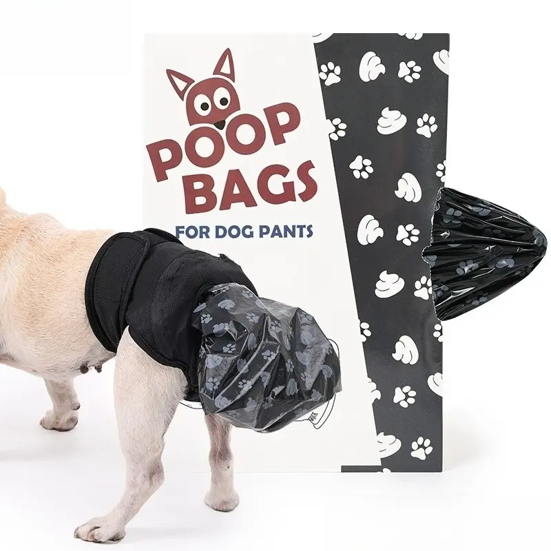 Dog Self-Care Pants Pet Going Out Poop Collection Pants Pet Portable Dog Physiological Pants Printed Dog Poop Bag