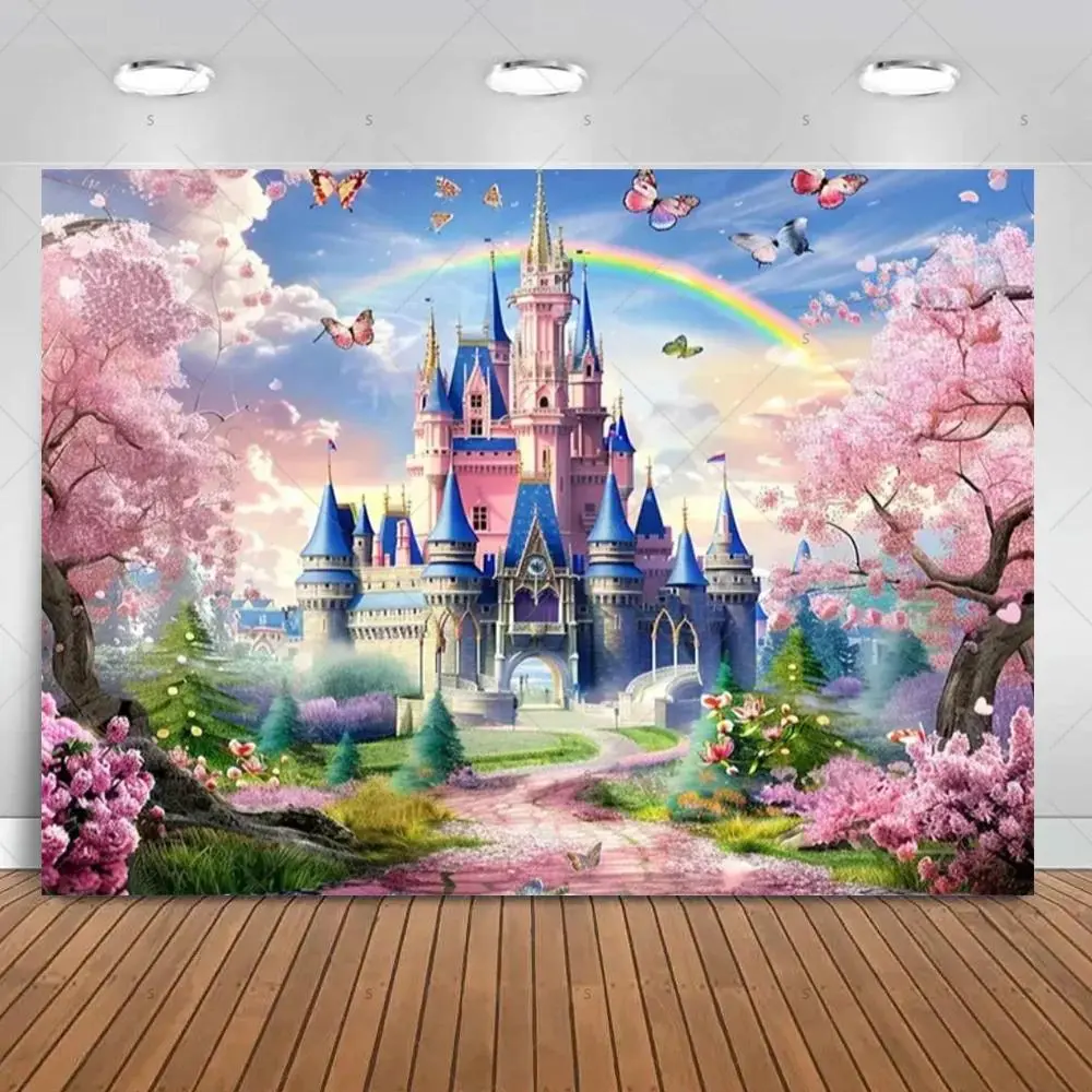 Dream Fairy Castle Backdrop Balloon Backdrop Tapestry Wall Hanging Photography Background Polyester Fantasy Birthday Baby Shower Party Decor Studio Event Indoor Outdoor Props