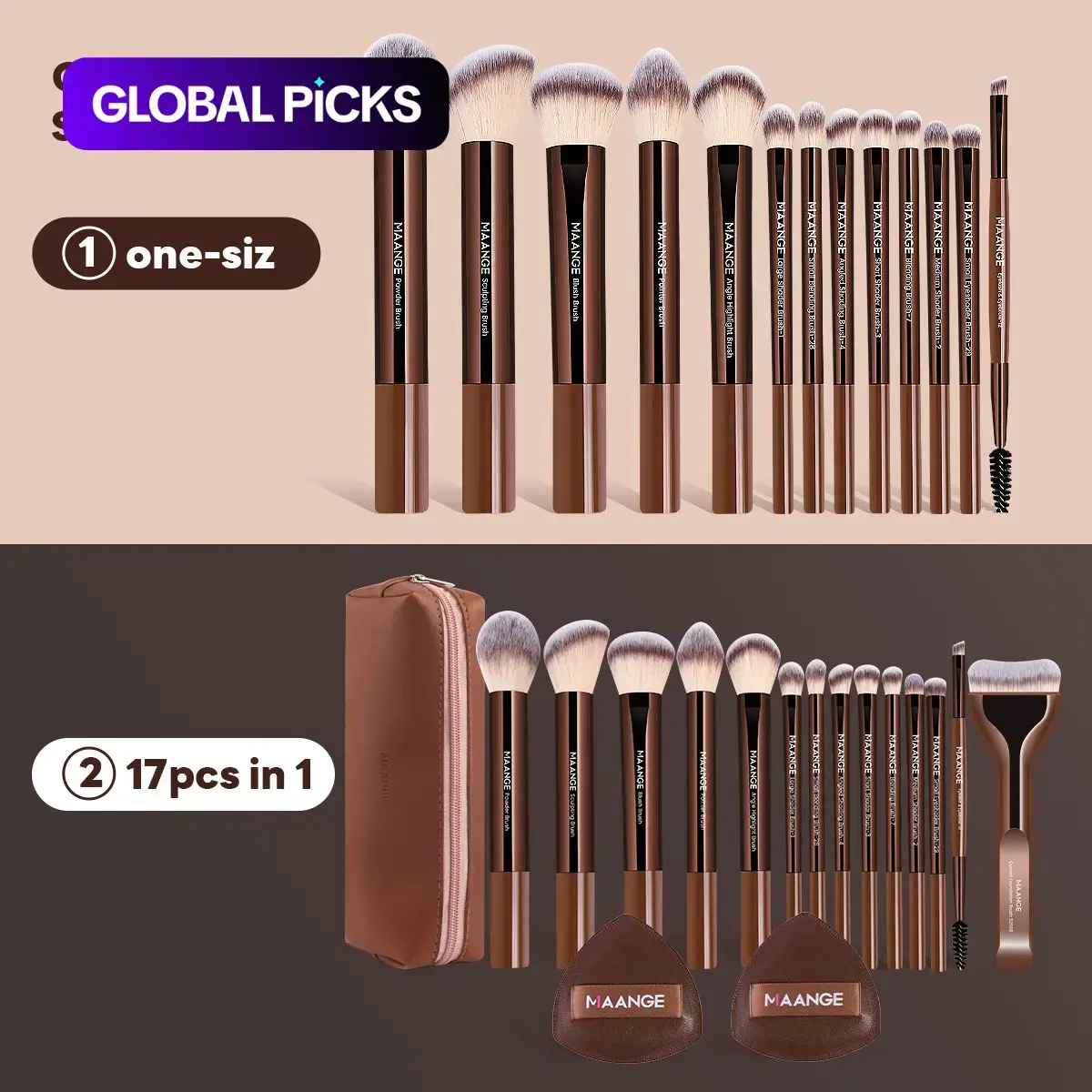 Professional Makeup Brush Set, Cosmetics Brushes Set with Metal Frame, Multiple Brushes for Eyeshadow, Blush, and Foundation, Gift for Women and Girls #GLOBAL PICKS