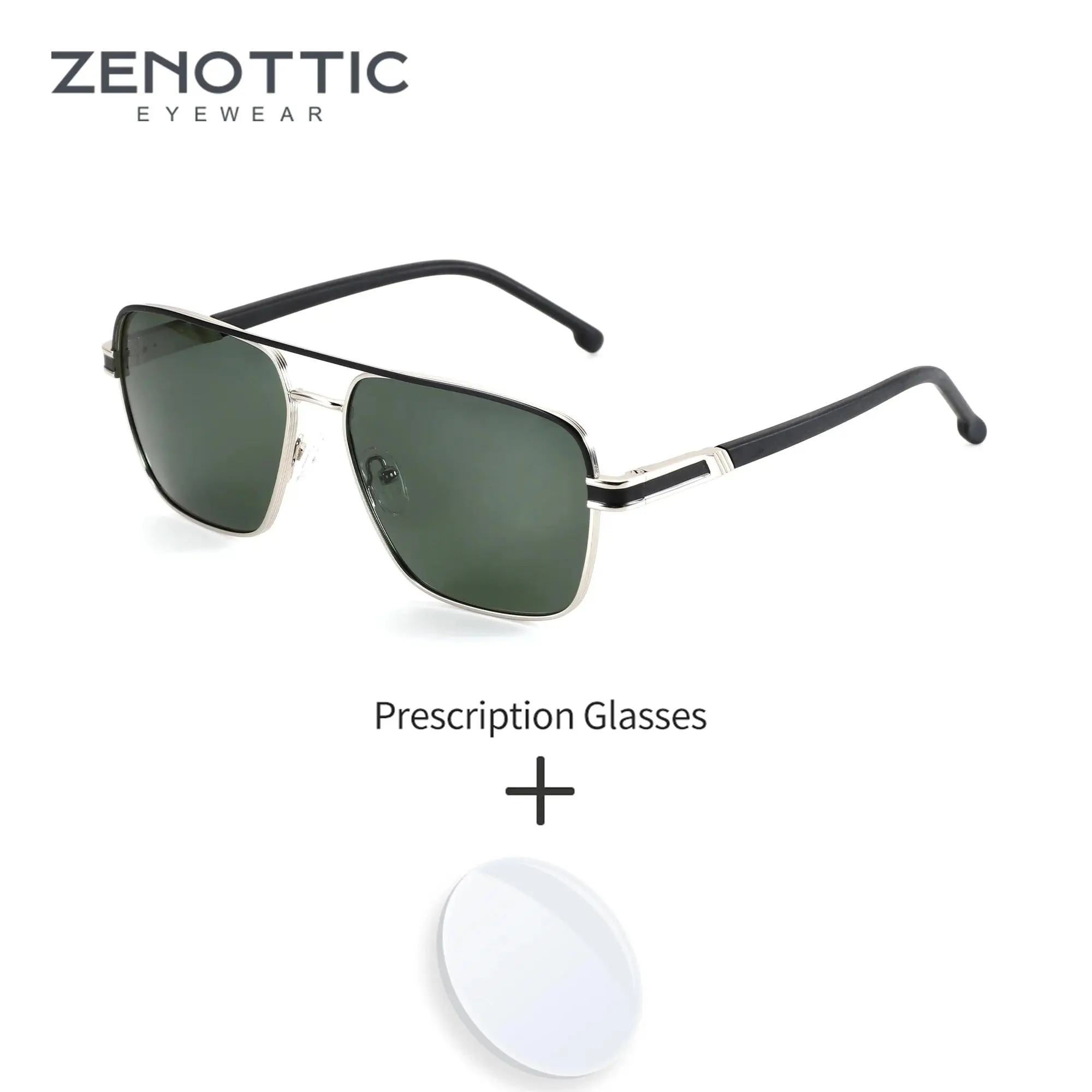 ZENOTTIC Classic Aviator Prescription Sunglasses Women Fashion Square UV400 Protection Myopia Graduated Sun Glasses