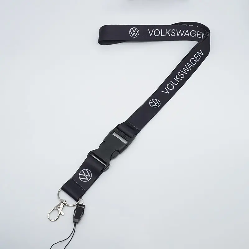 Nylon Printing Emblem Style Keychain, Lanyard Pass Work ID Mobile Neck Strap, for Volkswagen Models, Durable and Stylish Accessory