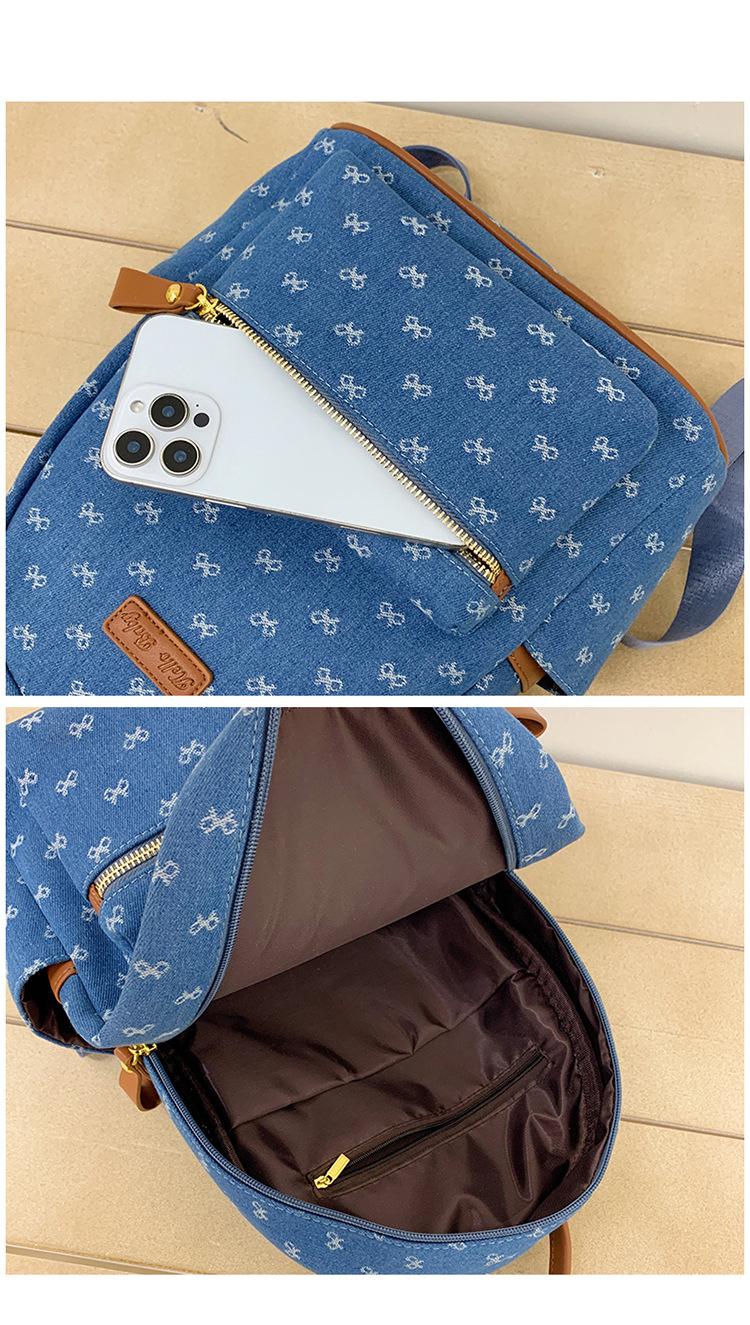 Korean-style fashionable trendy women's backpack, stylish and cute with a bow, student schoolbag, 2026 new model, cross-border women's bag