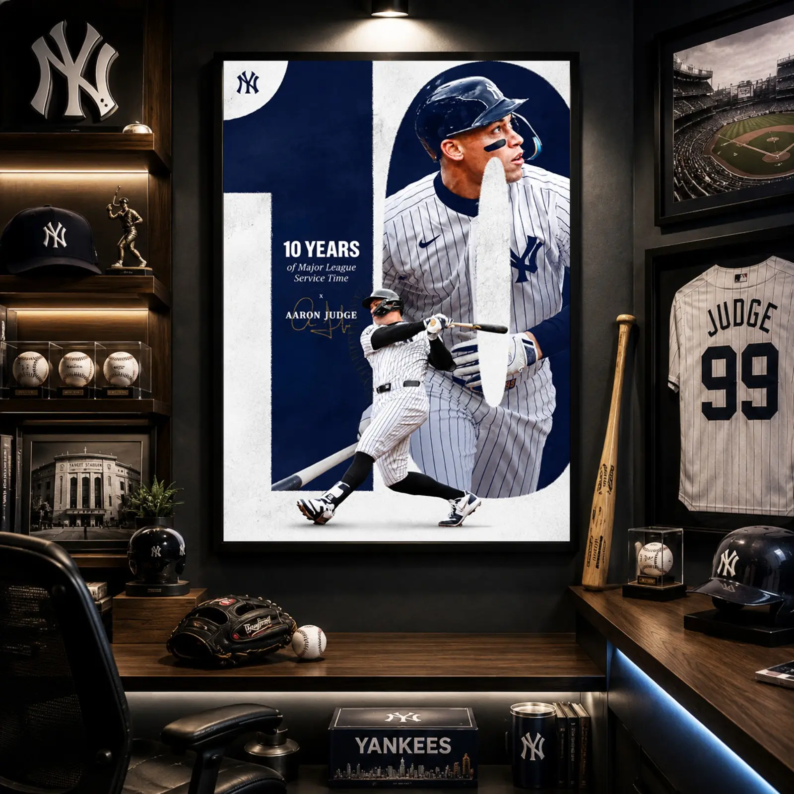 Aaron Judge Baseball Poster Wall Art Poster,New York Yankees Canvas Print, MLB Player Artwork, Baseball Room Decor, Sports Gift for Fans