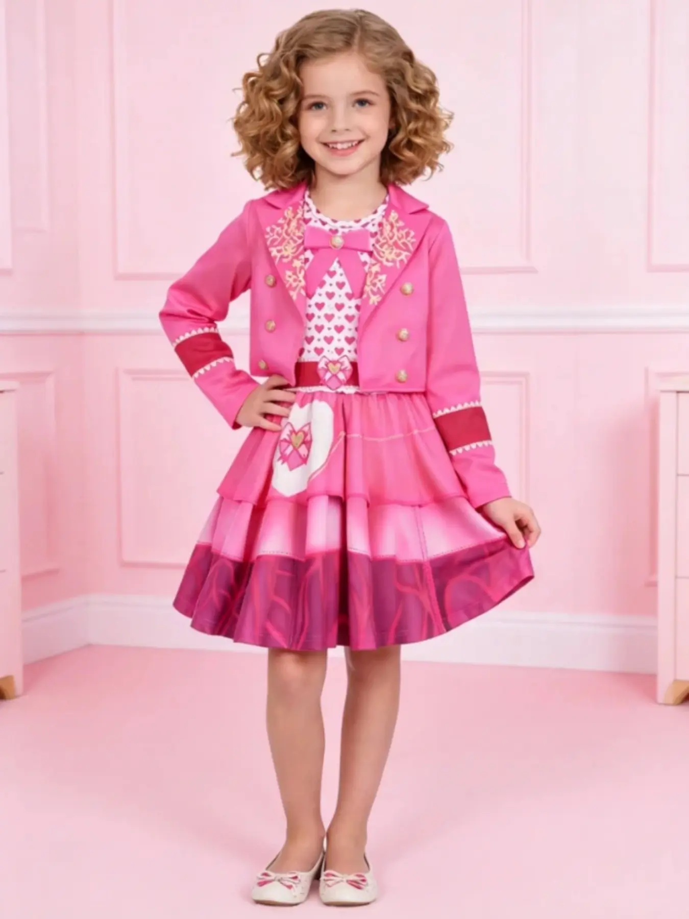 Adorable Princess Costume Set, Cute Princess Dress Role Play, Soft Comfortable Fabric, Perfect for Birthday Party Halloween Back-To-School Season