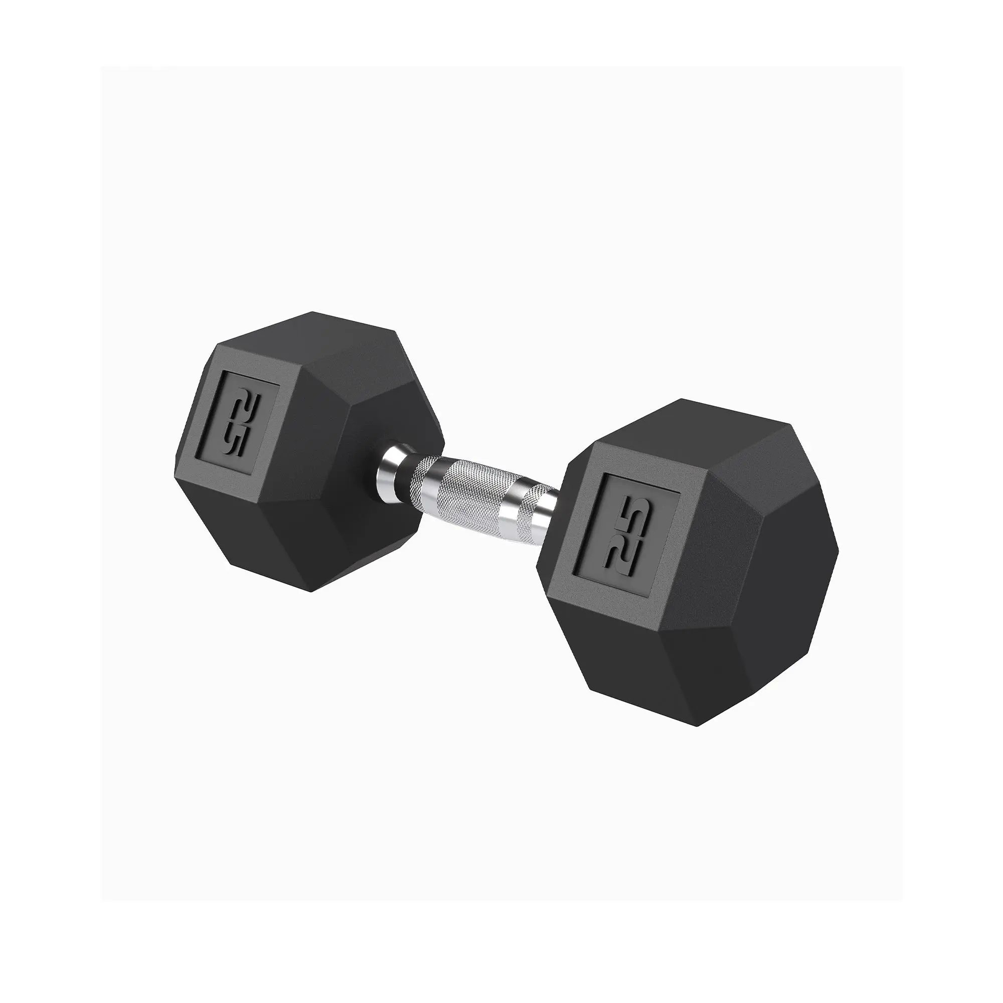 Set of 2 Hex Dumbbells 25 lbs Each, PVC‑Coated Anti‑Roll Non‑Slip Hand Weights, Home Gym Strength‑Training Equipment for Muscle‑Building Fitness for Adults