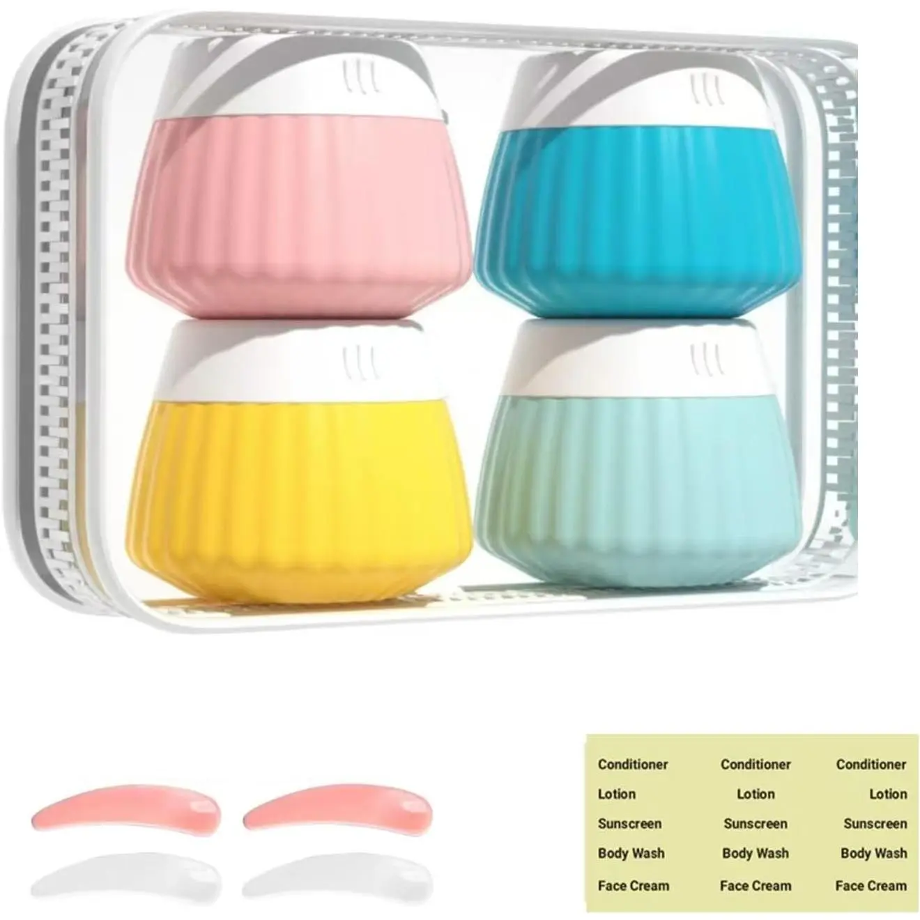 Travel Size  Cream Containers – 1.35oz 40ml Skincare Jars for  & Balms, TSA-Approved Refillable  Jars with Carrying Pouch (4 Pack)