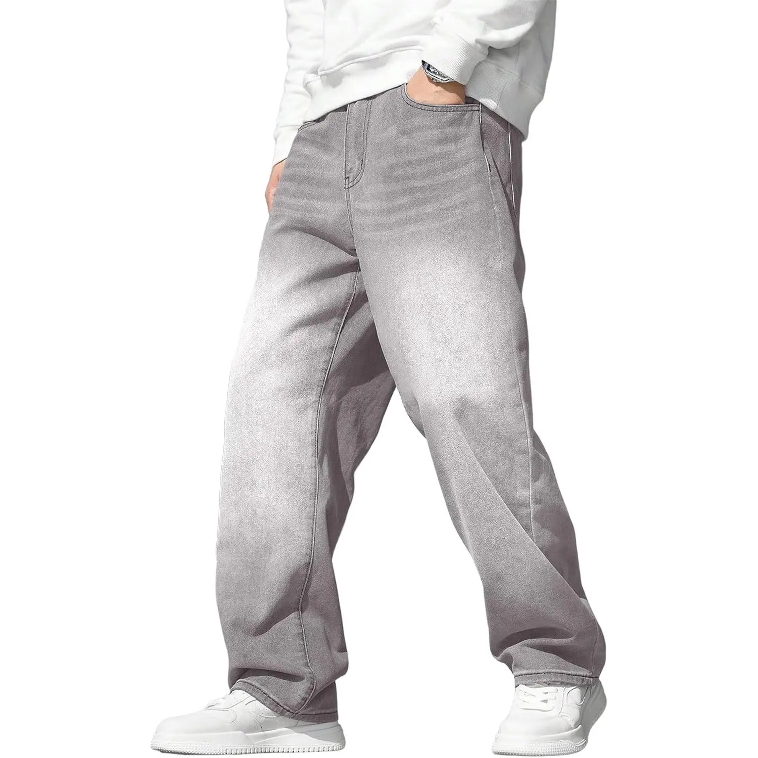 JMIERR Mens Baggy Jeans Wide Leg Y2K Loose Fit Denim Pants| Vintage Relaxed Loose Fit, Stretch, Straight Leg, Skater Streetwear, 5 Pockets, Casual Carpenter Jean, Hip Hop