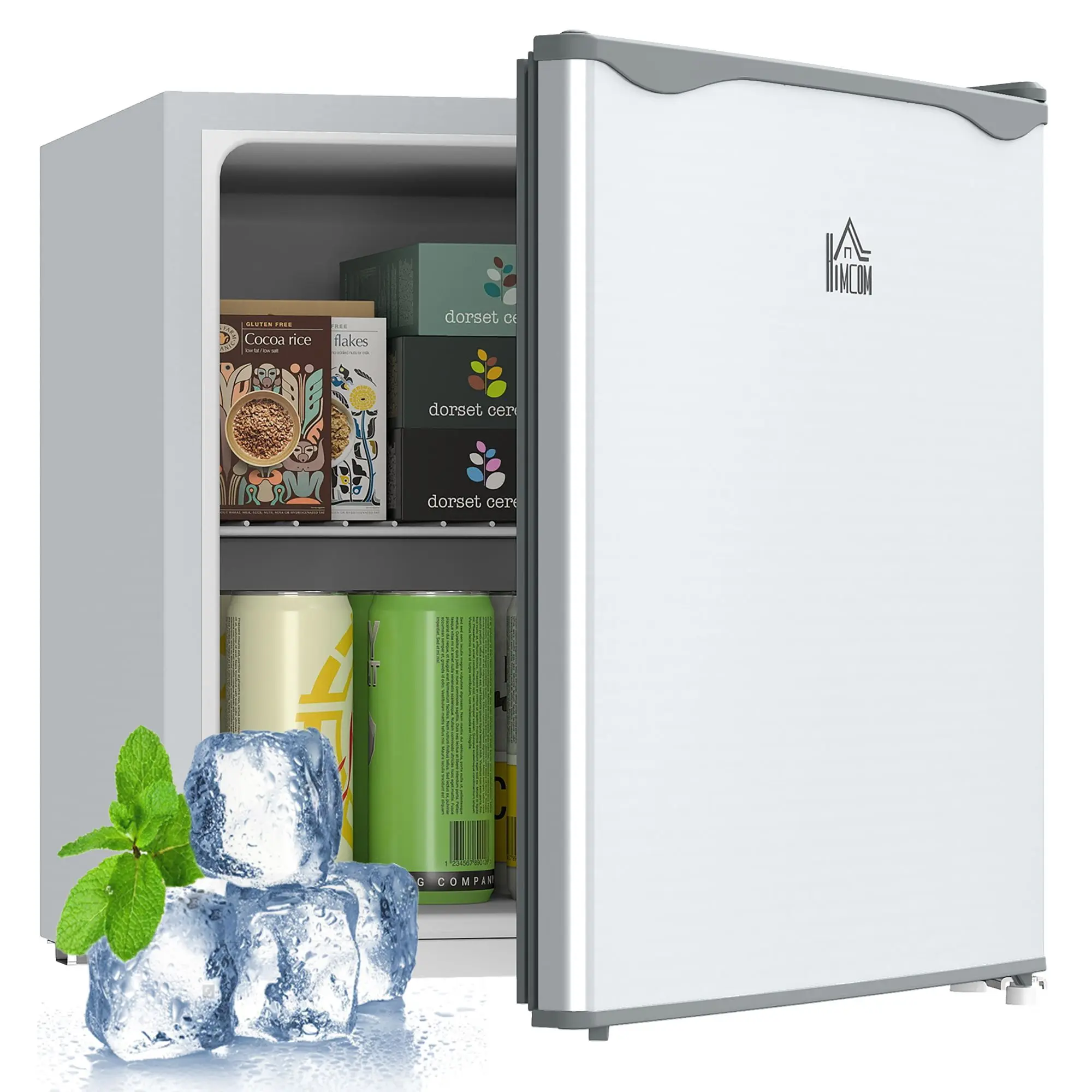 1.1 Cu.Ft Rectangular Small Size Countertop Mini Freezer for Home Users, Compact Upright Freezer with Removable Shelves, Reversible Door for Dorm, Office, Gray