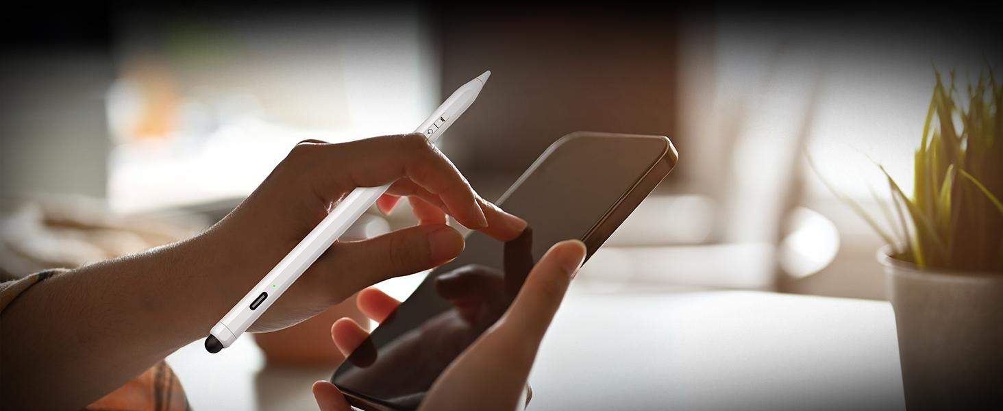 Penlike Universal Stylus Pen for iPad, iPhone, Android, 2 in 1 Fast Charge Active Stylus Pen for Touchscreen, Fine Tip, High Sensitivity, Magnetic Stylist Pencil for Samsung, Other Android Phones, Tablets