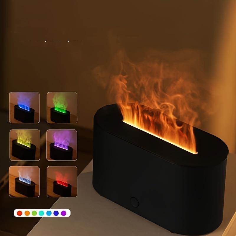 Flame Aromatherapy Machine, USB Powered Simulation Flame Humidifier, Silent Aromatherapy Diffuser, Aroma Diffuser Humidifiers, Suitable for Home Bedroom and Office