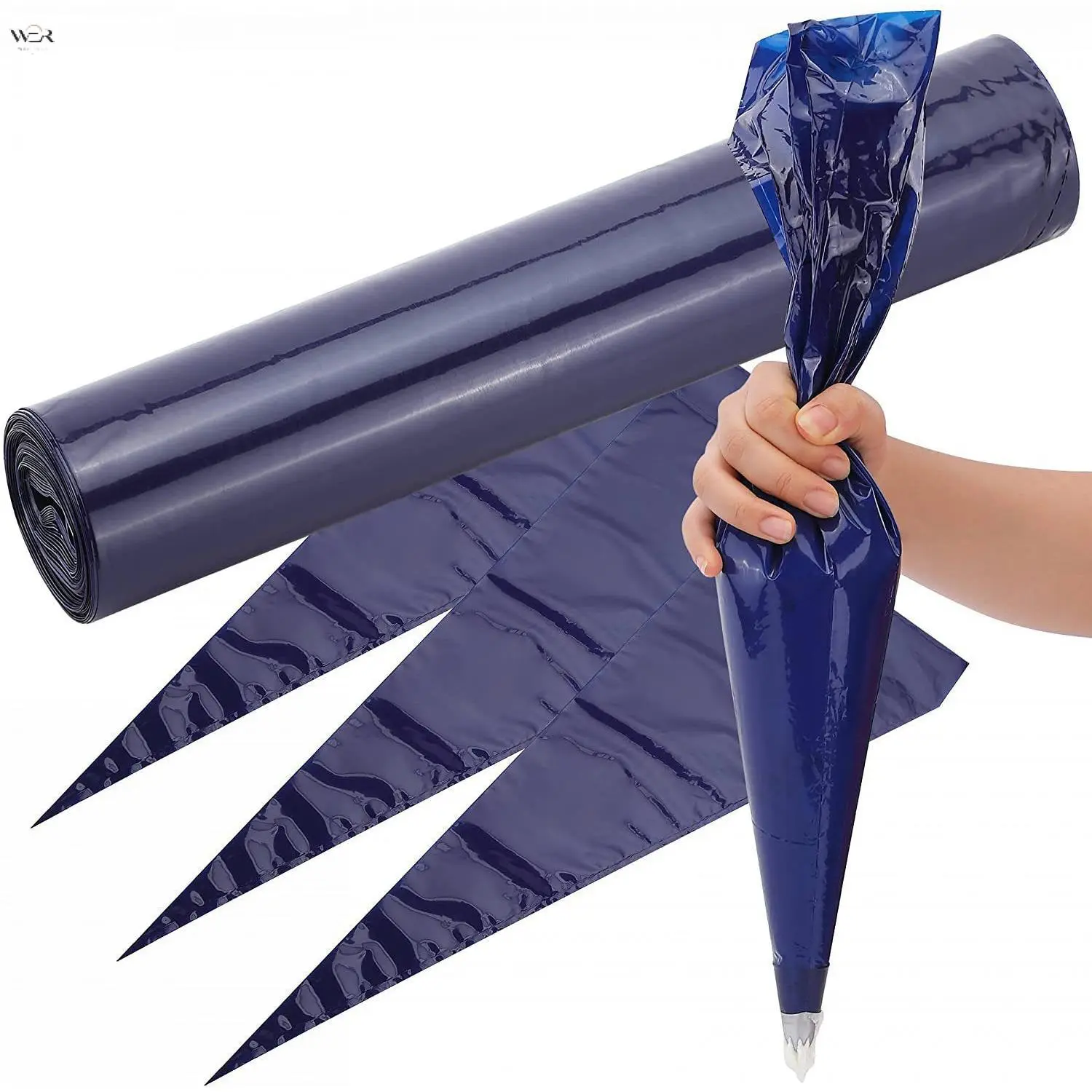 Dark Blue Isosceles Triangle Disposable Tattoo Paper Transfer Roll, 5 Sizes 16/18/21 Inch Pre-Cut Tattoo Stencil Transfer Sheets for Tattoo Artists, Salon & DIY Tattoo Supply