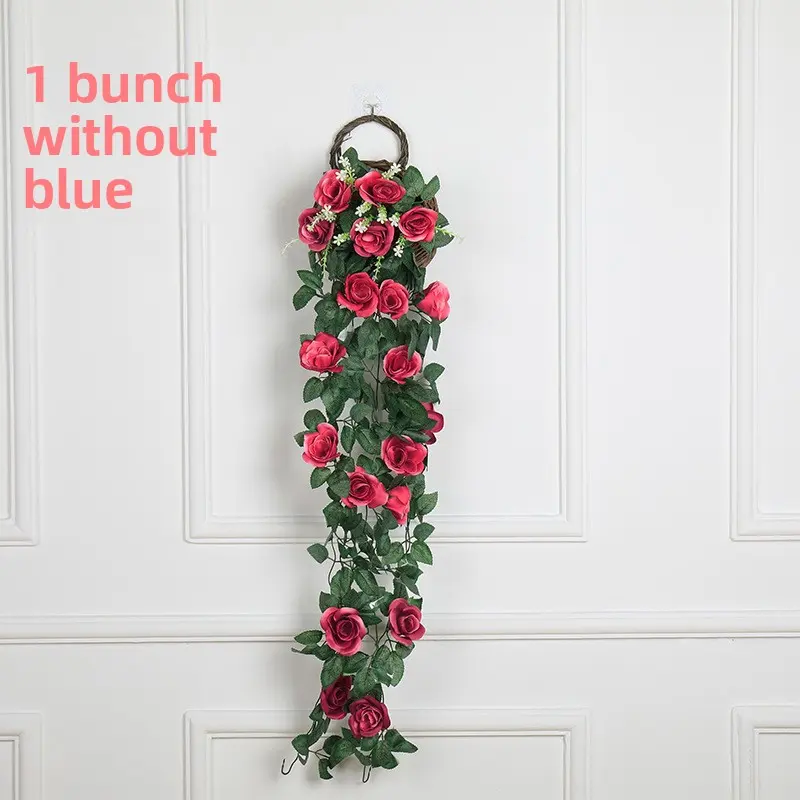 Artificial rose vine, fake flower vine wall hanging, living room wall decoration, hanging orchid, morning glory, wedding ceiling silk flower.