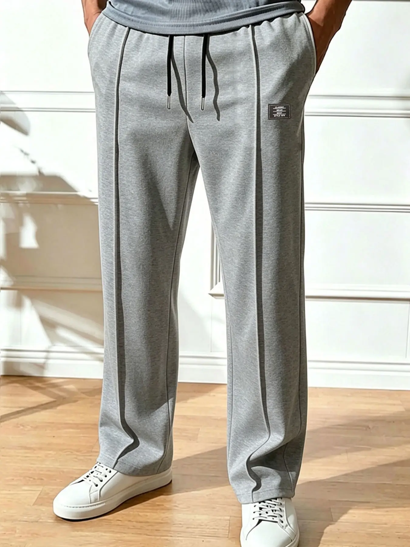Men's Casual Cleanfit Sport Pants, Loose Fit Sweatpants, Drawstring Waist, Slant Pockets, Ideal for Daily Wear & Outdoor Activities