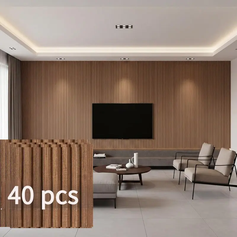 40pcs Self-Adhesive Removable PVC Wall Panels, Modern Wood Grain Wallpaper, Kitchen Splashproof Tiles, Easy Accent Wall Peel and Stick Decorations