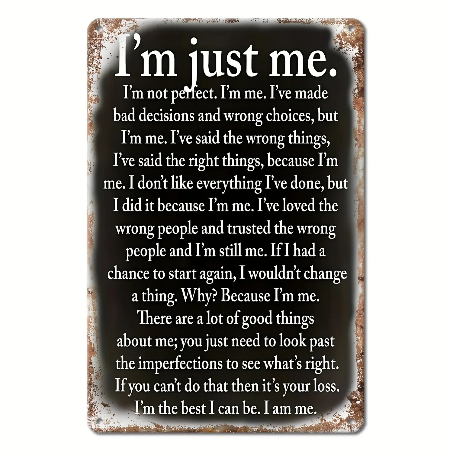 2D Flat A Sarcastic Piece of Metal Vintage Metal Painting Board, I Am My Funny Poster for Outdoor Wall Decoration, Street Yard Porch Garage Home Cafe Bar Club Farm Garden Man Hole Shop Restaurant Wall Art