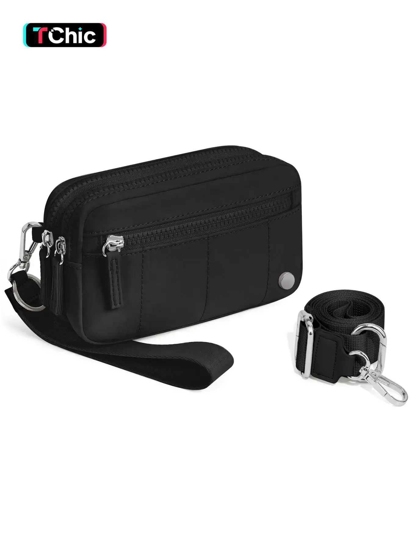 Women's Small Crossbody Bag with Clear ID Window, Wristlet Pouch with Removable Strap, Casual Fashion Bag, Casual Versatile Mini Coin Purse for Women & Men, Zipper Pocket, Unisex Design Daily Use, Adjustable Strap Bag, Casual Trendy Purses