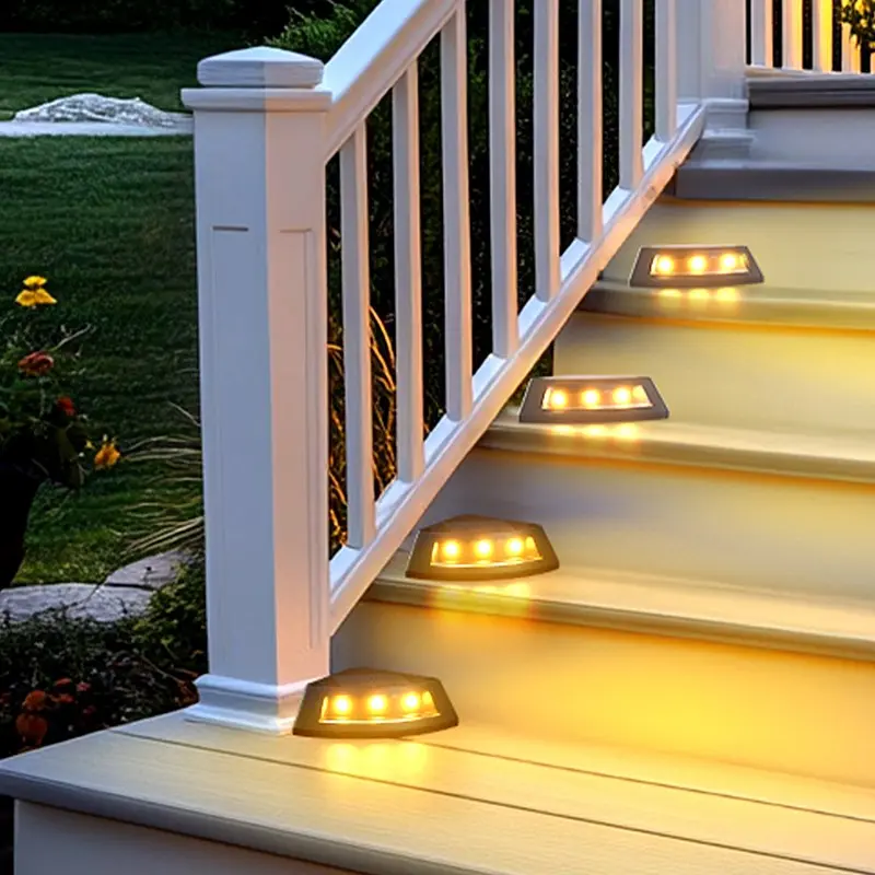 4-Pack Outdoor Solar Step Lights, Waterproof Solar Deck Lights, Pathway Lights for Stairs, Porch, Front Door Steps, Walkways, Entryways, Pathway Lighting, Waterproof Garden Lights