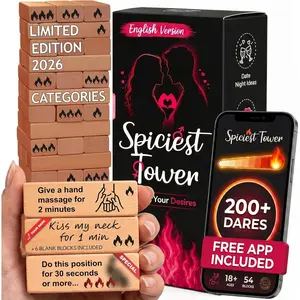 54 Sex Games & Couples Games - Spiciest Tower to play with Sex Toys for Adults - Relationships - Exciting, Pleasing & Funny Challenges - Date Night Couples Games - Valentine's Day Gift Naughty