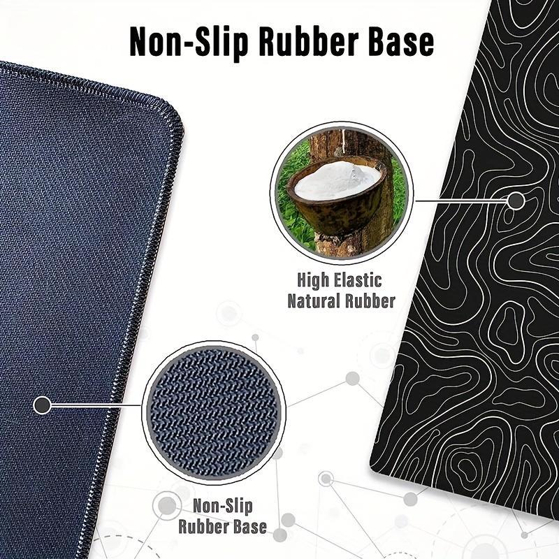 Line Pattern Cozy Gaming Mouse Pad, Large Non-Slip Desk Mat with Stitched Edge, Mouse & Keyboard Mat for Home Office, Computer Accessories for Desk