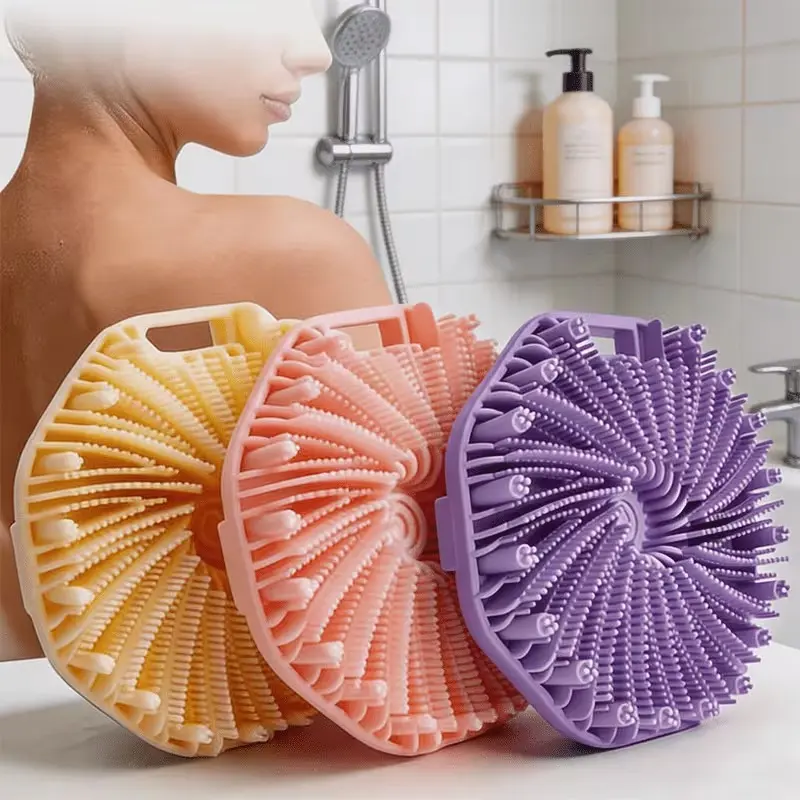 2-Piece Exfoliating Massage Tool Set, Scalp Massager Comb & Hair Brush, Textured Bathroom Accessories, Shower & Bathtub Cleaning Brush, Shower Essentials