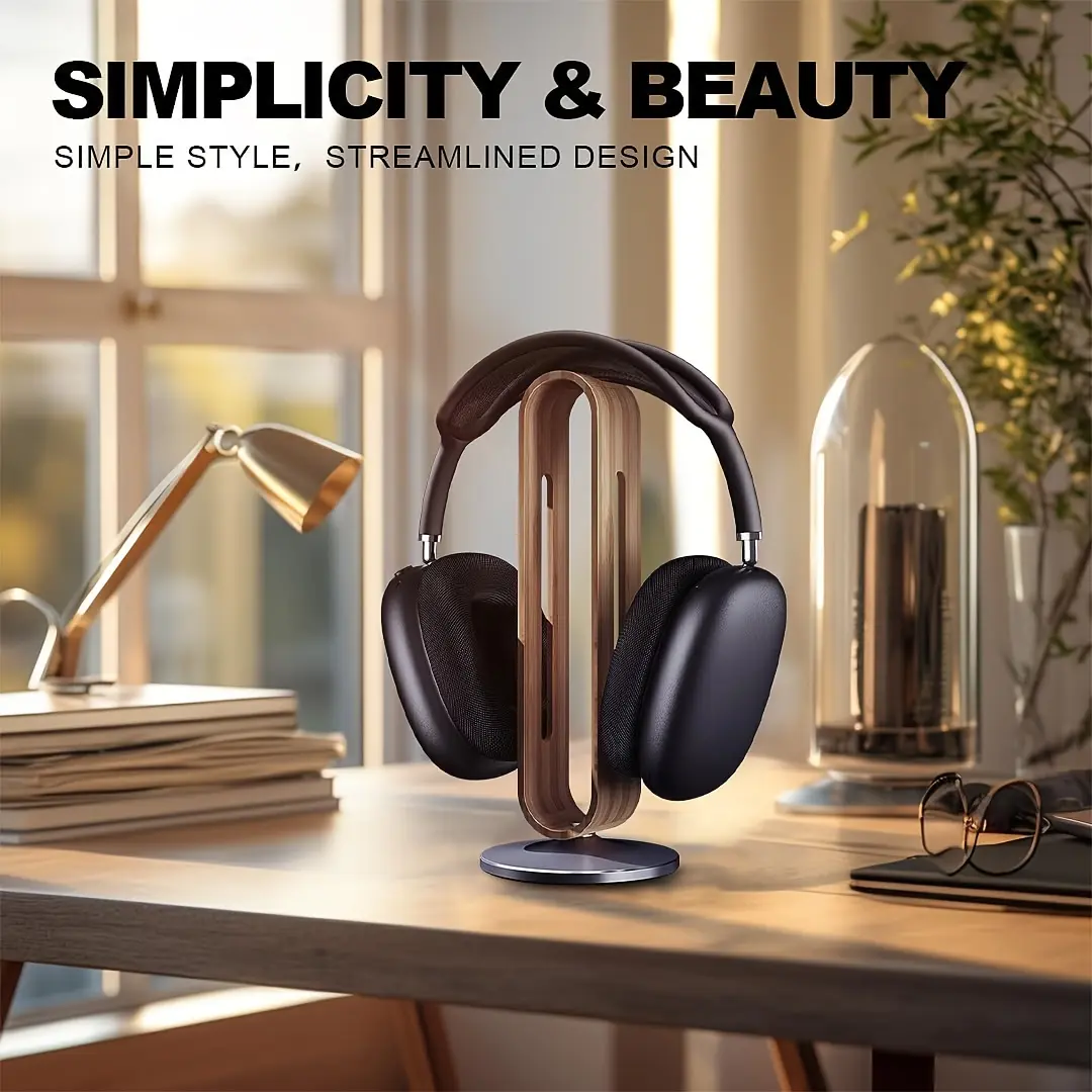 2-in-1 headphone stand - anti slip pad and adjustable height safety clip, storage for gaming and office desktop headphones | gamers and office workers