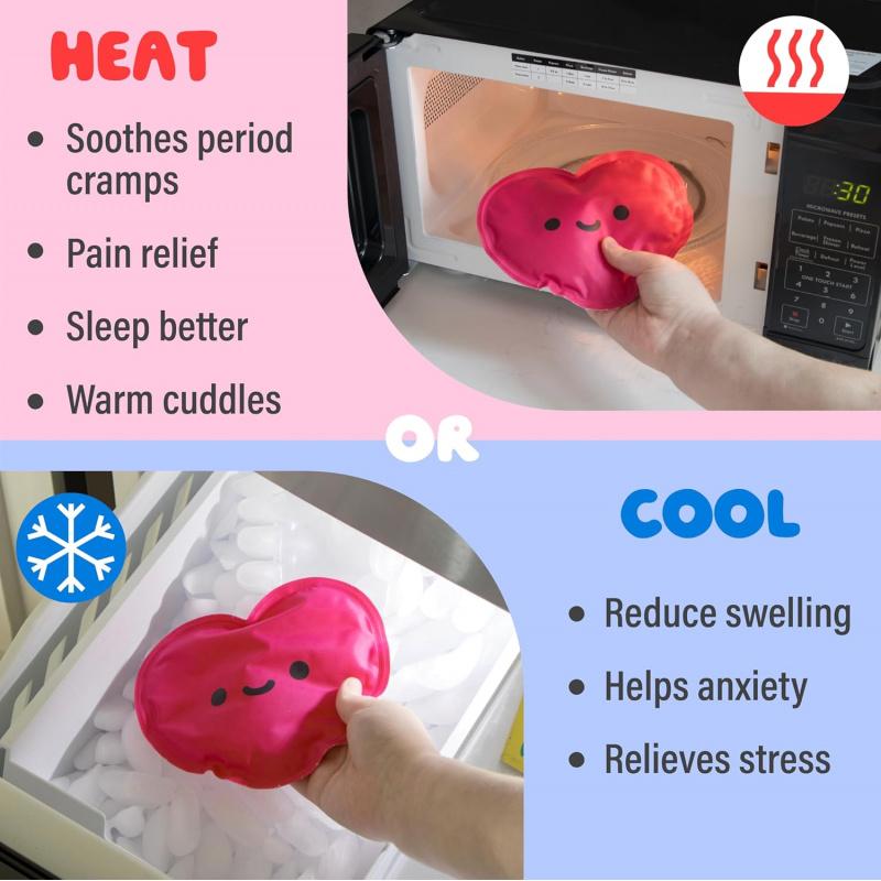 Heatable Strawberry Scented Cow Plush for Period Cramp Relief & Emotional Support, Microwavable Soft Plushies, Coolable Stuffed Animal for Anxiety, Cute Heating Pad for Pain Relief