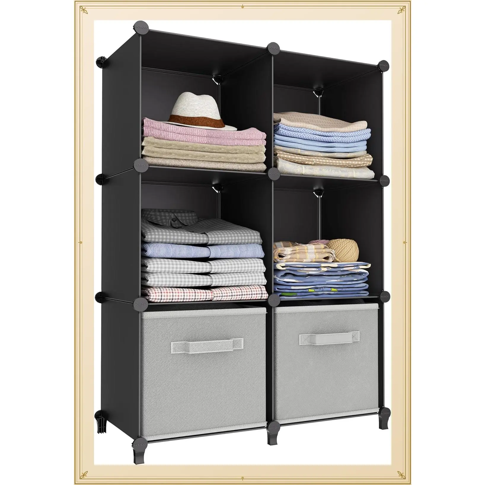 Cube Storage Organizer Modular Closet Organizers and Storage | 6 Cube Clothes Storage,Portable Bathroom Closet organizers and storage,Cubby storage shelf for Book/Bedroom,LivingroomGift