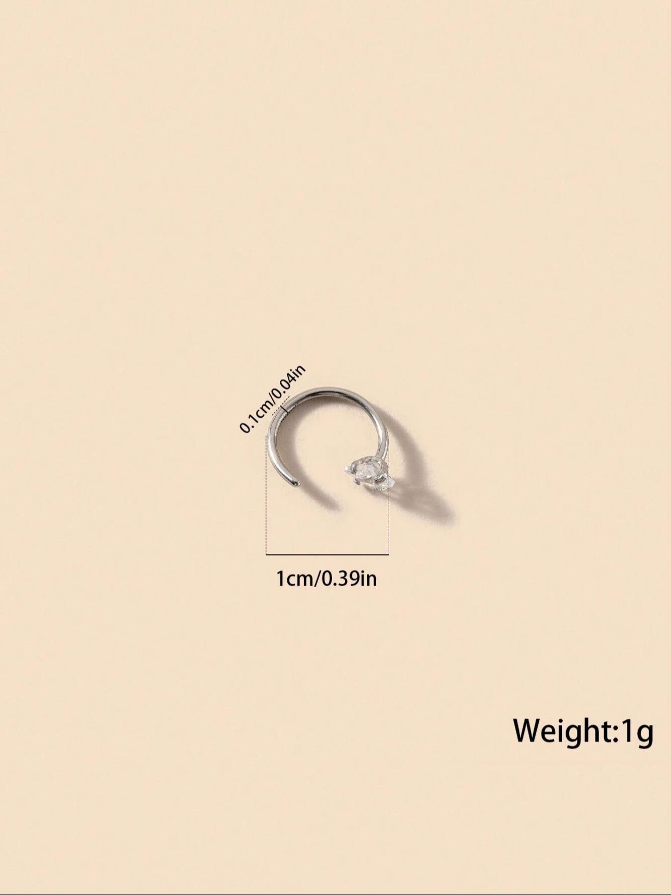 C-shaped Nose Ring, Stainless Steel Nose Ring, Fashionable Body Jewelry for Women & Men, Trendy All-match & Exquisite Jewelry for Birthday Gift, Nose Piercing Jewelry