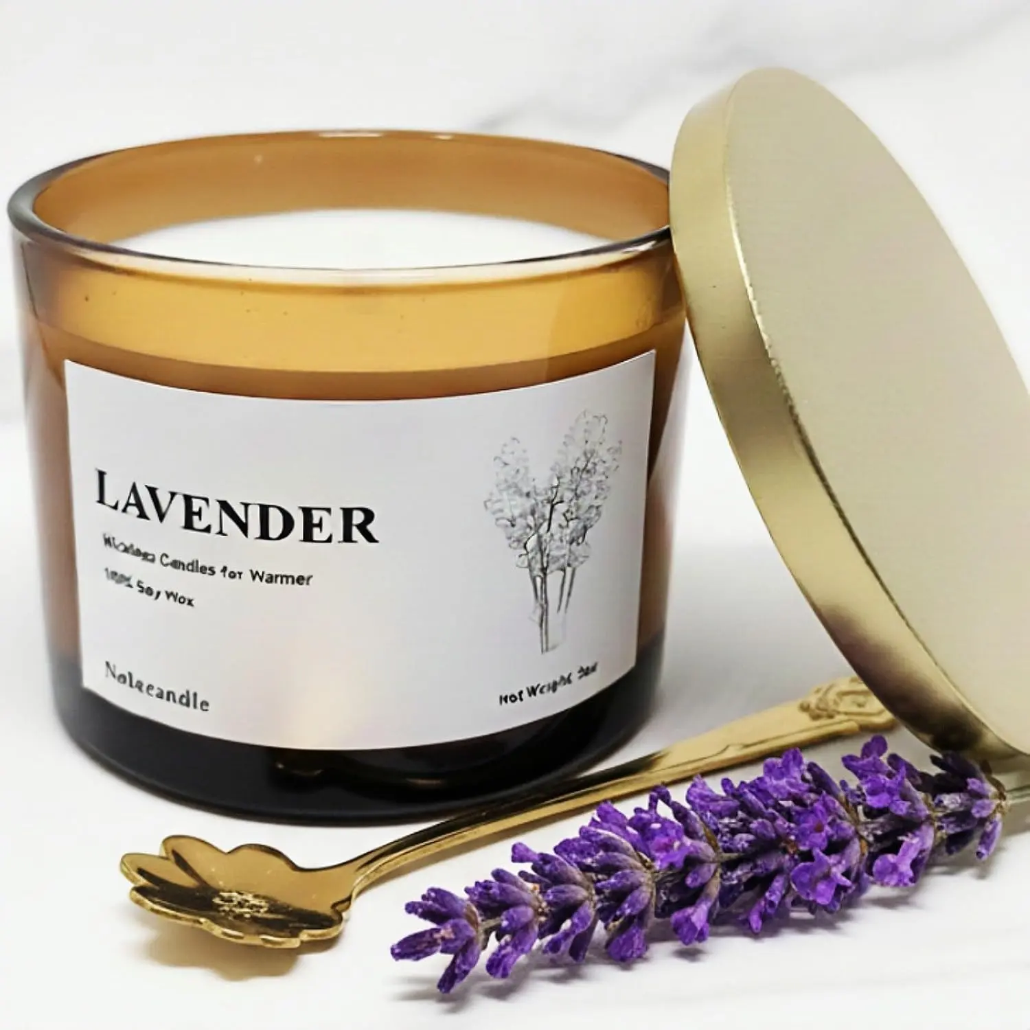 VOHO Lavender Wickless Candles for Candle Warmer Lamp, 9oz Soy Candle with Spoon & Lid, Wickless Lavender for Candle Lamp, Candles Gifts for Birthday Christmas Home