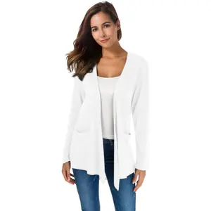 Womens Lightweight Cardigans Long Sleeve Open Front Casual Cardigan with Pockets