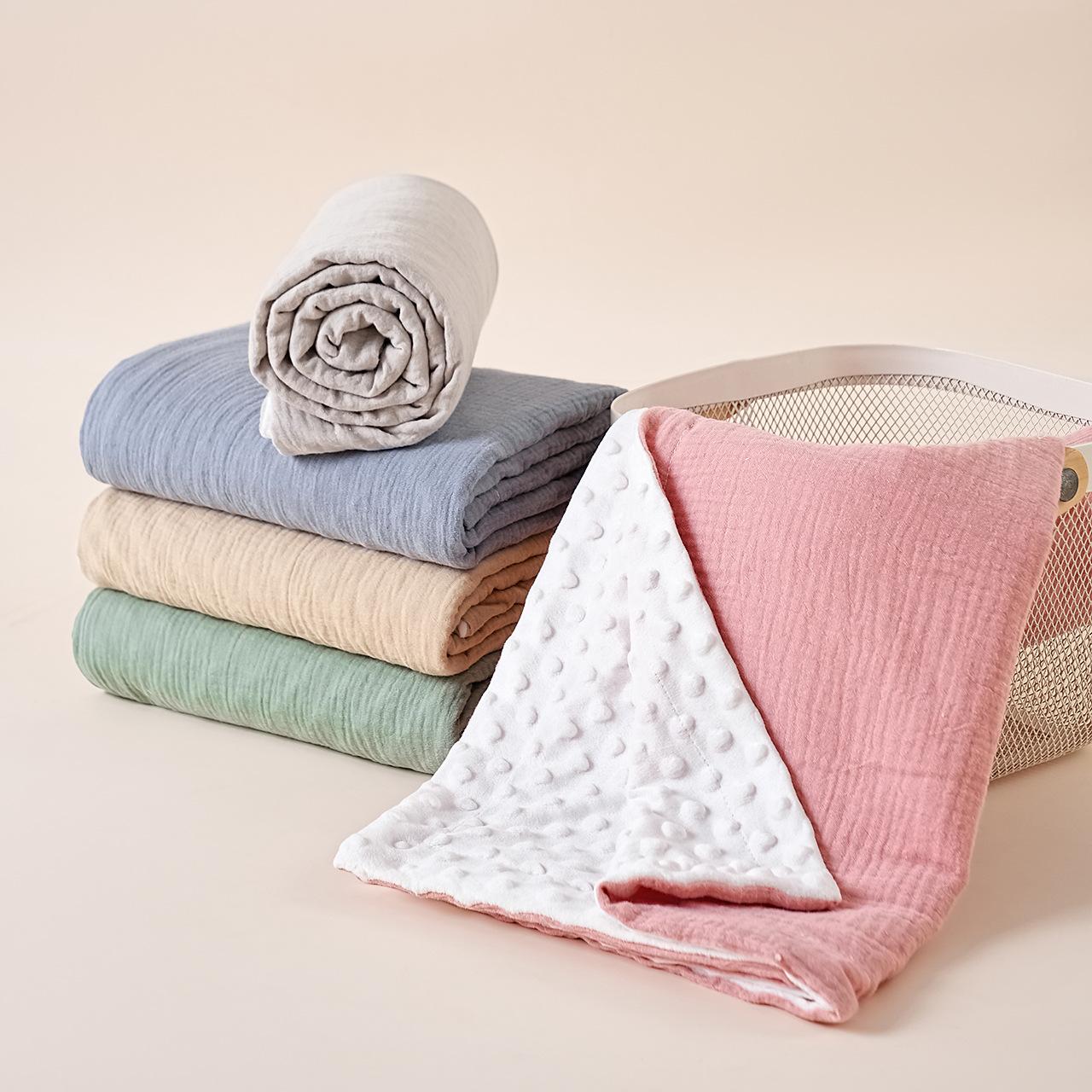 Bestselling Crepe Fabric Dot Blanket, Baby Swaddle Blanket, Cover Blanket, Swaddling Wrap, Newborn Dot Fleece Summer Quilt, Air Conditioner Quilt