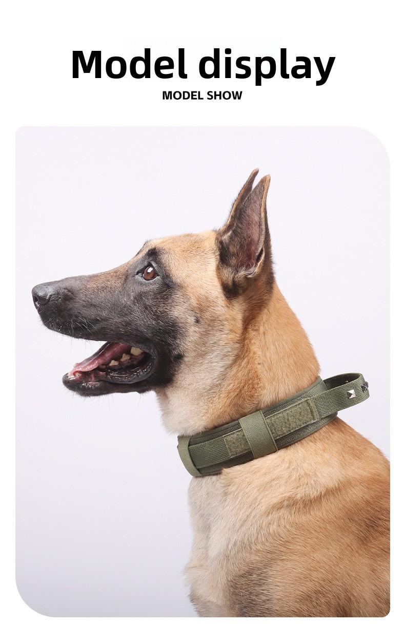 Heavy Duty Tactical Dog Collar with Leash, Reinforced Rivet Anti-Pull Collar for Large Dogs, Welded D-Ring, Quick-Release Zinc Alloy Buckle, Double Layer Nylon, Adjustable Padded Handle for Training Walking, Extra Strong Pet Collar for Big Breeds