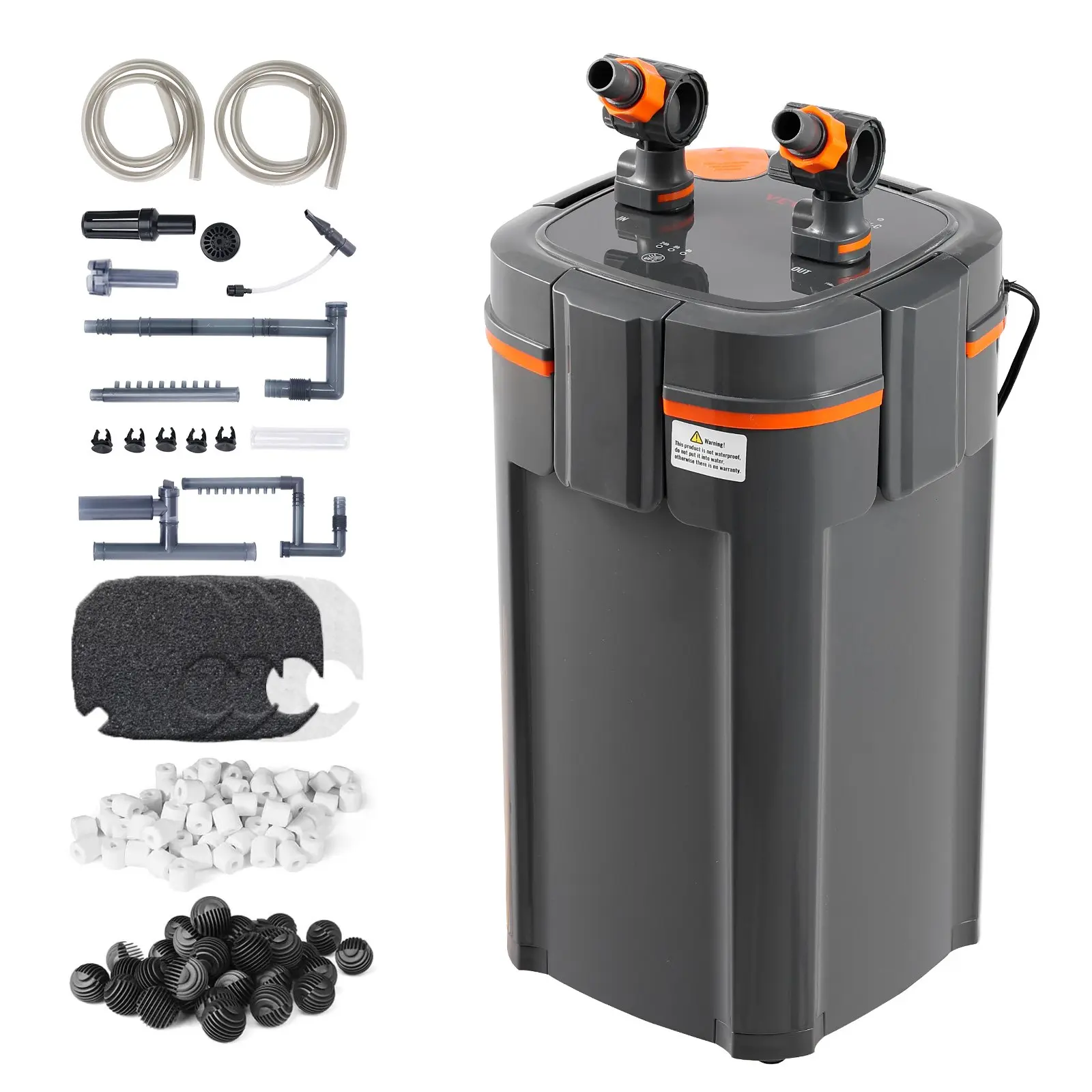 【DealsForYouDays】VEVOR Aquarium Filter 317GPH, 4-Stage Canister Filter 100 Gallon, Ultra-Quiet Internal Aquarium Filter with UV Protection, Submersible Power Filter with Multiple Function for Fish Tanks, 12W