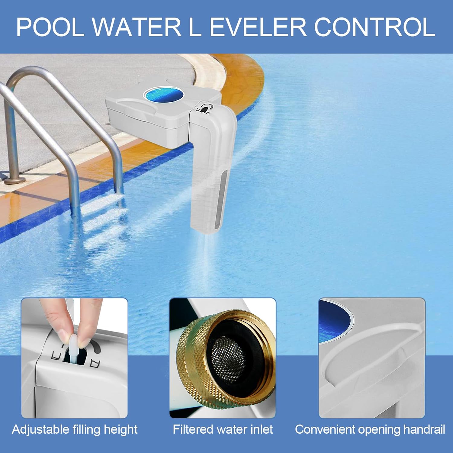 2025 Upgrade Automatic Pool Filler, Pool Water Leveler Auto Fill, Pool Auto Fill Float Valve, Water Leveler Control Sentry, Swimming Pool, , Pond Water Leveler filler automatic, 5  Warranty
